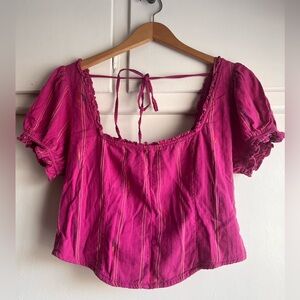 Free People Fuchsia Blouse/Top